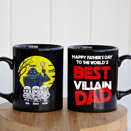 Personalized World's Best Villain Dad Coffee Mug - Father's Day Minion Design Coffee Mug PopCulturePrints