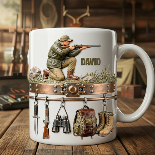 “For the Bold Hunter” - Customized Hunter Coffee Mug - Perfect Gift for Hunters, Outdoor Enthusiasts, and Adventure Lovers Coffee Mug PopCulturePrints