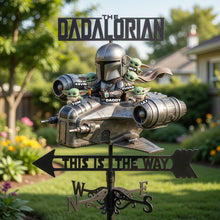 Load image into Gallery viewer, “The Dadalorian: This Is The Way” - Space Hero Dad Metal Weather Vane - Personalized Gift for Dads, Grandpas &amp; Father Figures Metal Signs PopCulturePrints
