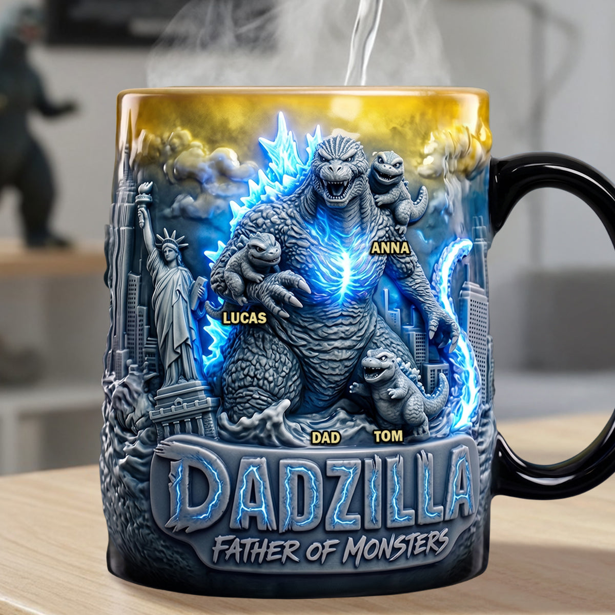 "Unleash the Monster in Dad!" - Arc Giant Creature Dad Magic Mug - Personalized Gift for Fathers, Grandpas, and All Dads Coffee Mug PopCulturePrints