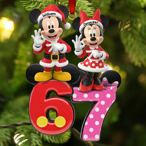 Celebrate Your Love with Custom Mickey & Minnie Holiday Ornament - Perfect Personalized Gift for Couples Ornament PopCulturePrints