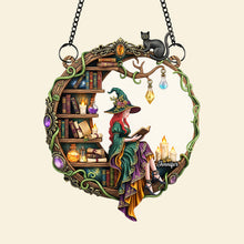 Load image into Gallery viewer, Enchanting Witch Suncatcher Ornament – A Personalized Gift for Book Lovers Ornament PopCulturePrints
