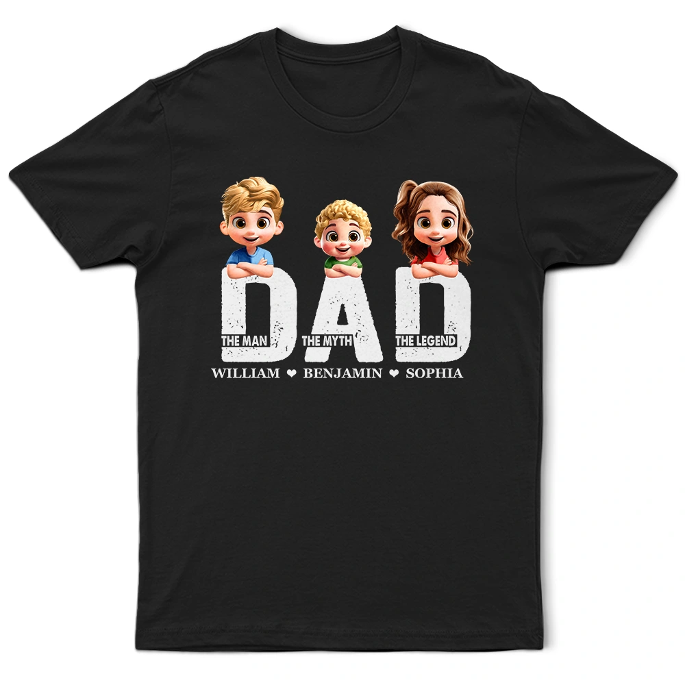 Dad - The Man The Myth The Legend - Personalized T-Shirt for Dads, Grandpas, and Father Figures T-shirt PopCulturePrints