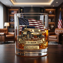 Load image into Gallery viewer, “Born To Roam Free” - Custom Drinking Glass for Off-road Lovers - Personalized Gift for Adventure Seekers

