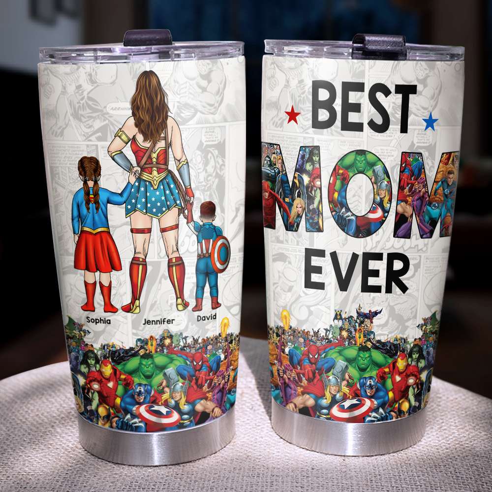 Personalized Superhero-Themed Tumbler For Mom