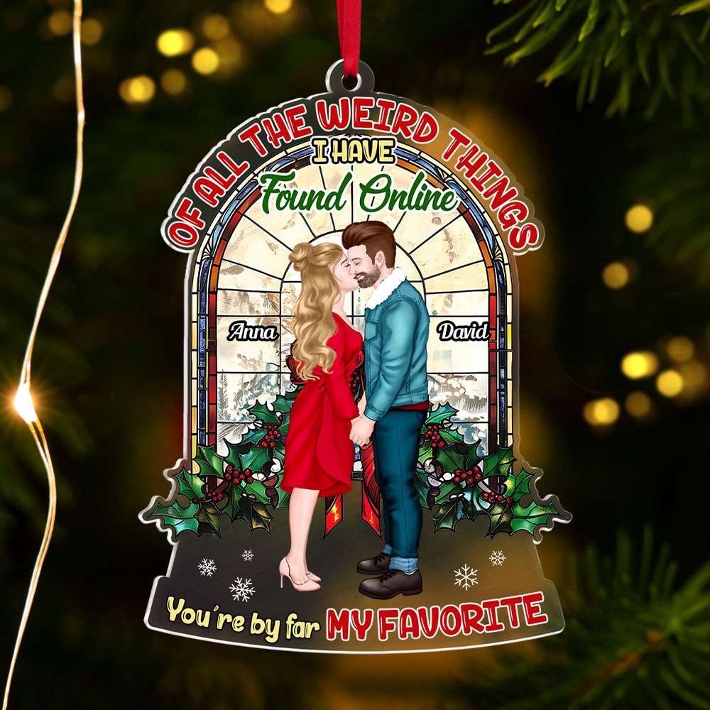 Personalized Christmas Ornament for Couples - Unique Valentine's Day Gifts Ornament PopCulturePrints