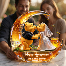 Load image into Gallery viewer, Happy Honeymoon: Cute Soft Honey Moon Couple Plaque - Personalized Gift for Newlyweds
