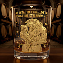 Load image into Gallery viewer, “It's Just That You’re Always Sexy” - Personalized Dreamy Fairytale Couple Round Glass - Unique Gift for Couples Glass PopCulturePrints
