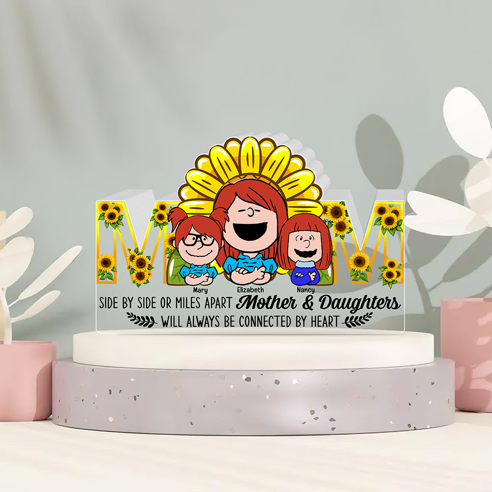Personalized Mom Acrylic Plaque with Sunflower Design - Heartfelt Gift Shaped Plaques PopCulturePrints