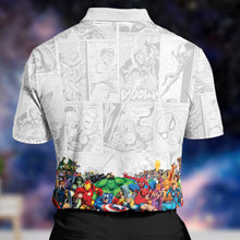 Load image into Gallery viewer, Customizable Superhero Dad 3D Polo Shirt - Father&#39;s Day Gift Polo Shirts PopCulturePrints

