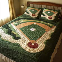 Load image into Gallery viewer, Home Run Comfort: Personalized Baseball Stadium Quilt Bed Set - Perfect Gift for Baseball Lovers Blanket PopCulturePrints

