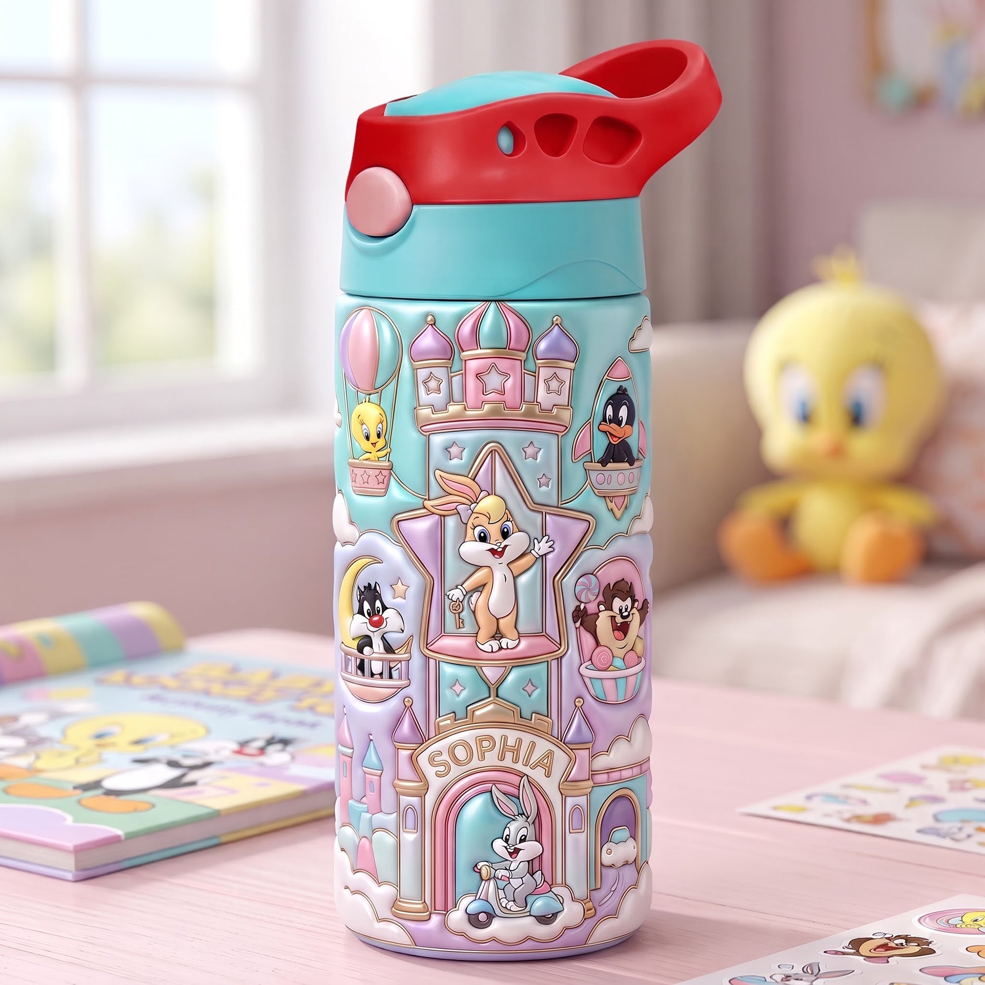 "Make Every Sip Magical!" - Sweet Bunny Colorful Kid Tumbler - Personalized Gifts For Kids Tumbler Cup PopCulturePrints