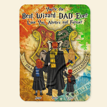 Load image into Gallery viewer, Personalized Best Wizard Dad Throw Blanket
