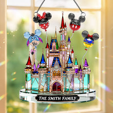 Load image into Gallery viewer, “Create Magical Memories” - Childhood Balloon Castle Suncatcher - Personalized Gifts for Family Ornament PopCulturePrints
