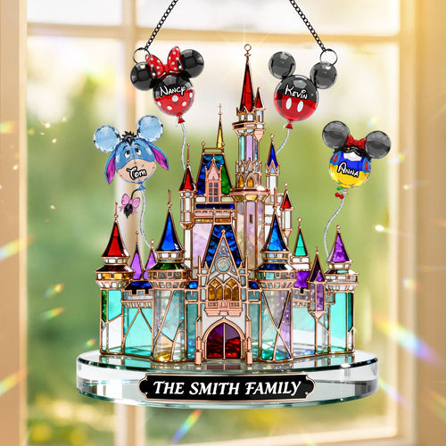 “Create Magical Memories” - Childhood Balloon Castle Suncatcher - Personalized Gifts for Family Ornament PopCulturePrints