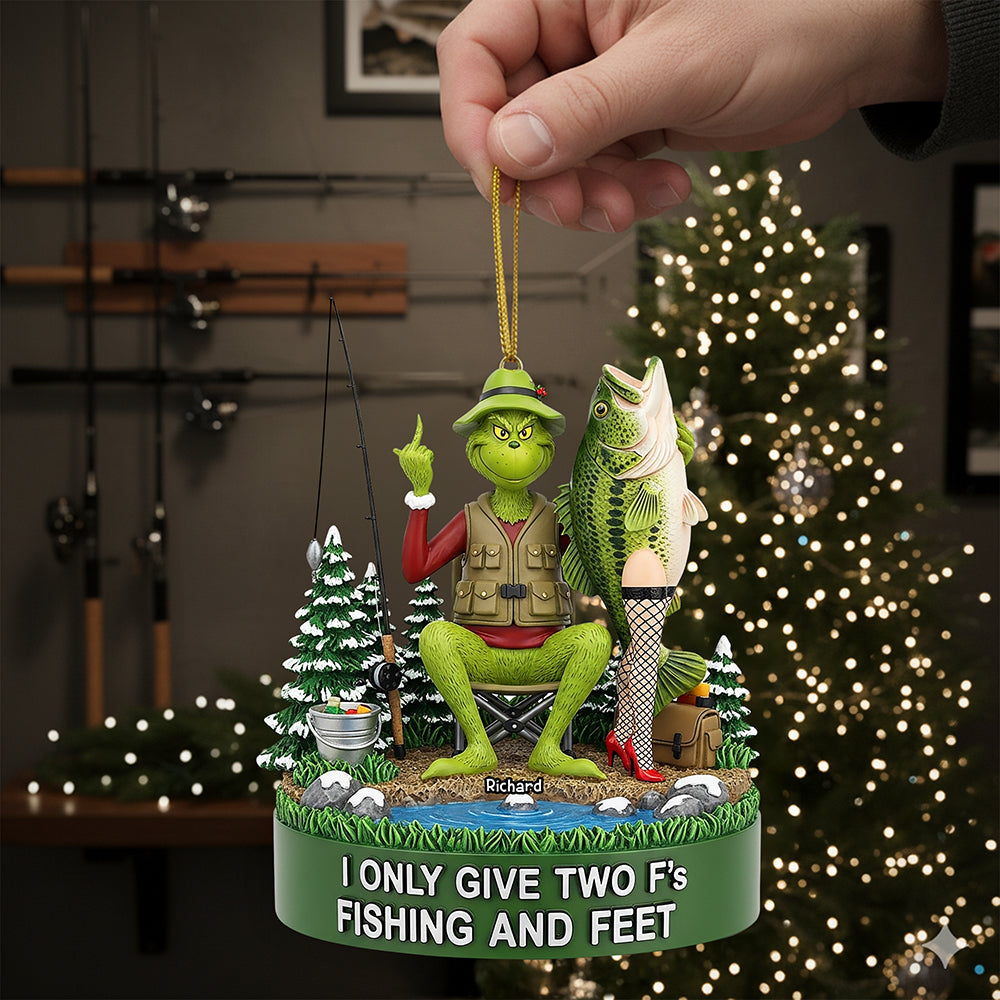 "I Only Give Two F's for Fishing and Feet" - Personalized Fishing Lover Christmas Ornament Ornament PopCulturePrints