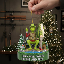 Load image into Gallery viewer, &quot;I Only Give Two F&#39;s for Fishing and Feet&quot; - Personalized Fishing Lover Christmas Ornament Ornament PopCulturePrints
