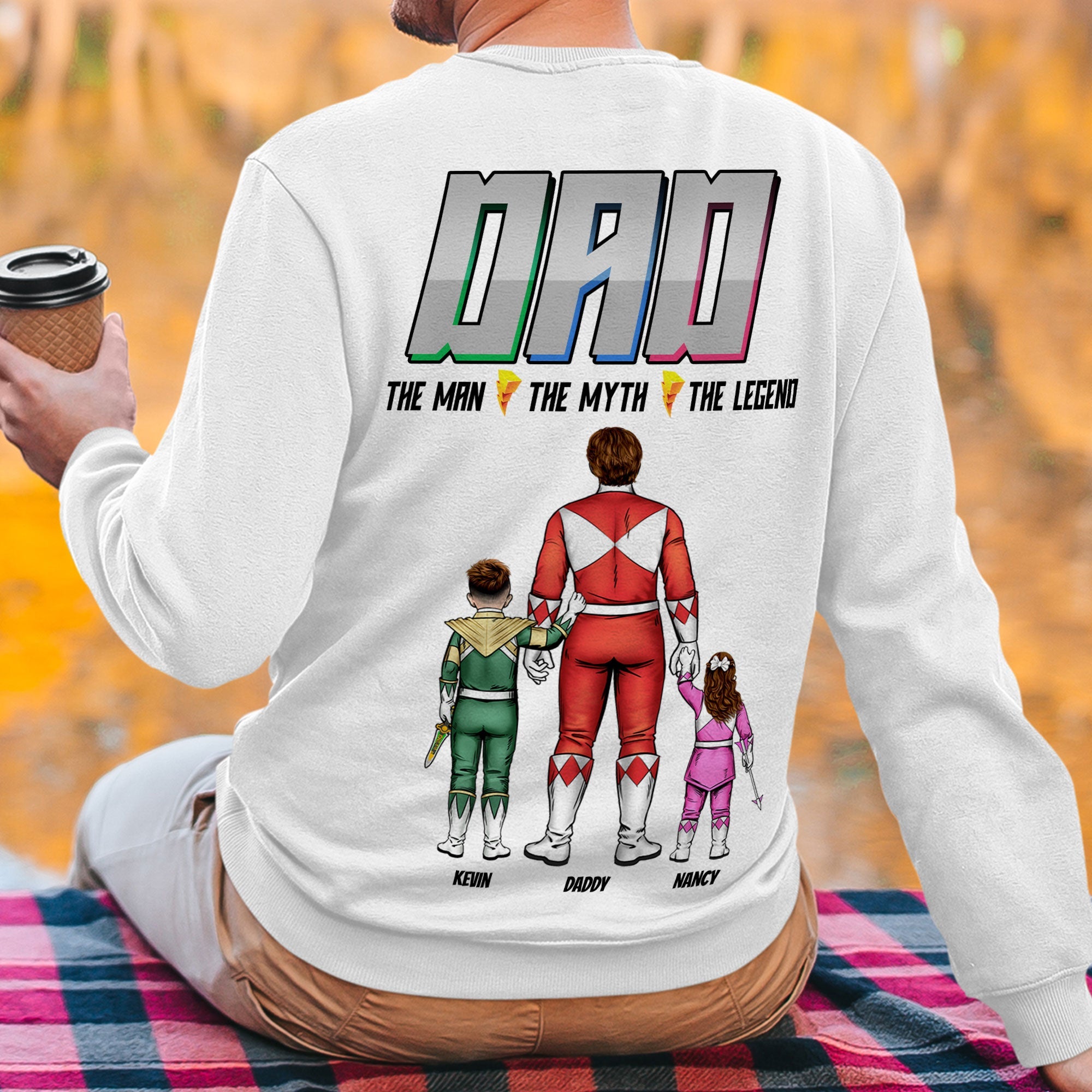 “The Man, The Myth, The Legend” - Power Dad Shirt - Personalized Gifts for Dads, Grandpa, and Father Figures Shirts PopCulturePrints