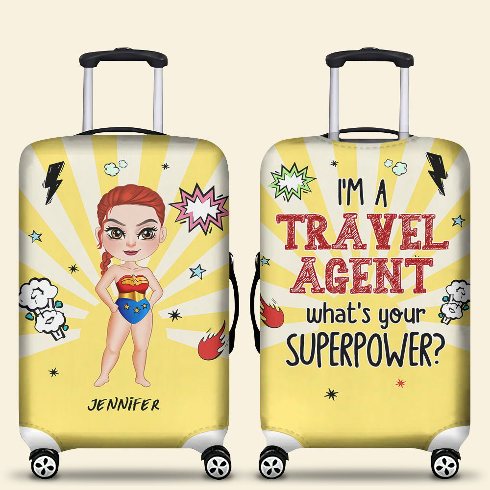 Personalized Travel Agent Superpower Luggage Cover Luggage Covers PopCulturePrints