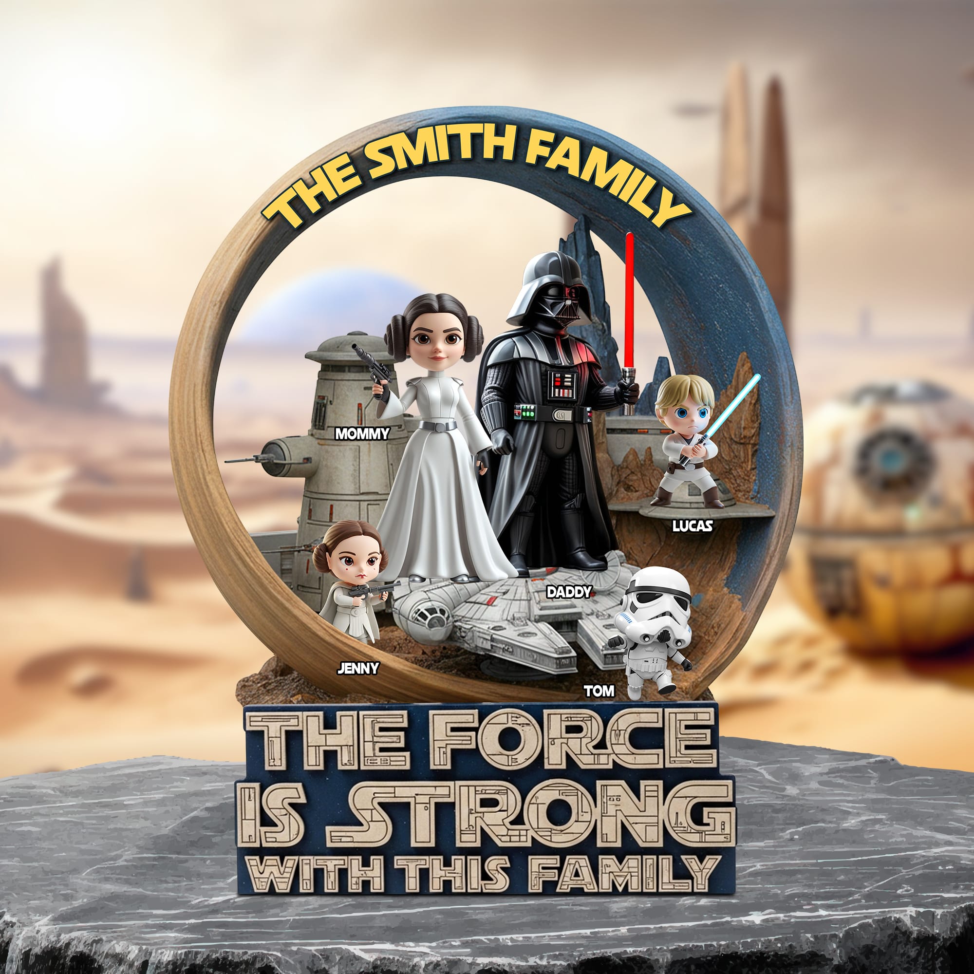 The Force Is Strong With This Family - Personalized Family Galactic Troop Acrylic Plaque Shaped Plaques PopCulturePrints