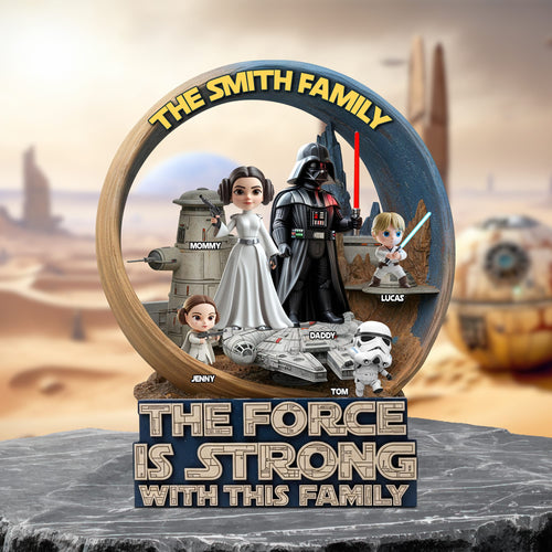 The Force Is Strong With This Family - Personalized Family Galactic Troop Acrylic Plaque Shaped Plaques PopCulturePrints