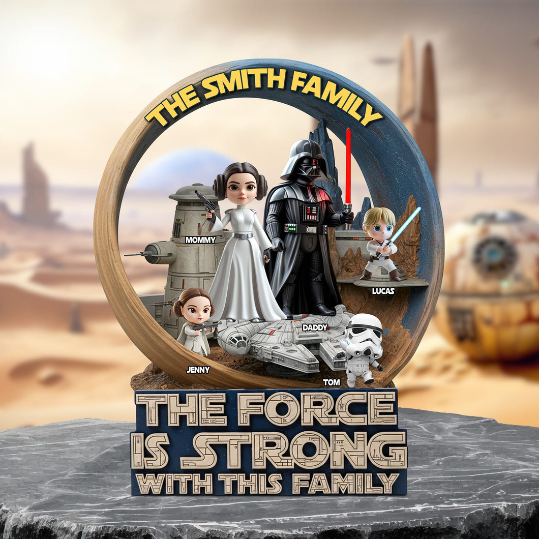 The Force Is Strong With This Family - Personalized Family Galactic Troop Acrylic Plaque Shaped Plaques PopCulturePrints