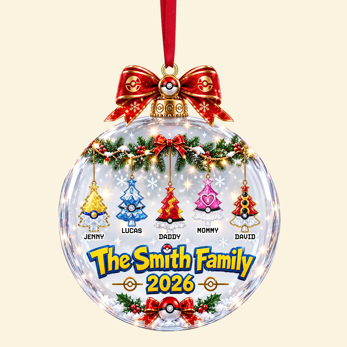 “Celebrate Your Family’s Love” - Personalized Family Tree Ornament - Custom Gift for Family and Friends