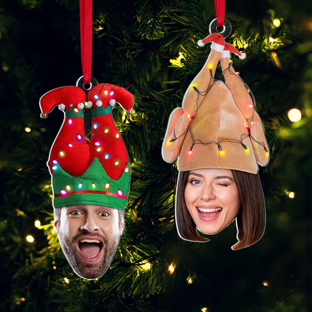 Personalized Christmas Ornaments with Photo Faces - Holiday Fun Decorations Ornament PopCulturePrints