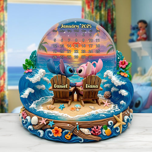 ‘Together at the Beach’ - Cartoon Beach Couple Acrylic Plaque - Personalized Gift for Couples, Friends, and Loved Ones Shaped Plaques PopCulturePrints