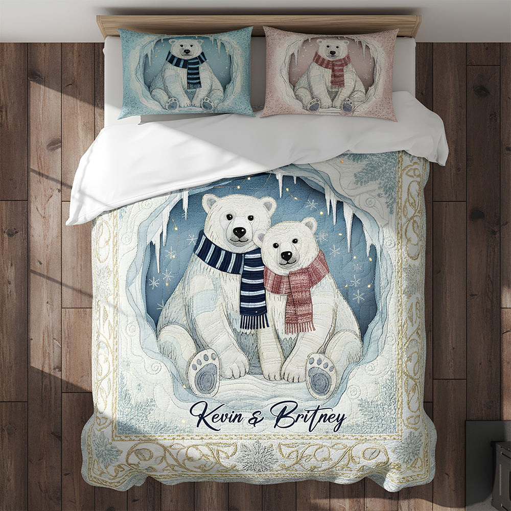 Keep Warm with Love: Couple Personalized Quilt Bedding Set - Gift for Couples, Anniversaries, and New Home Bedding Set PopCulturePrints