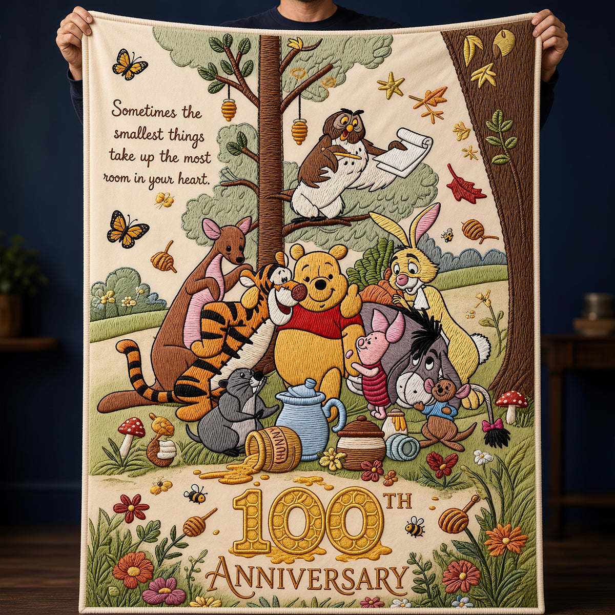 Sometimes the smallest things bring the biggest joy - 100th Anniversary Childhood Cartoon Blanket - Personalized Gift for Everyone