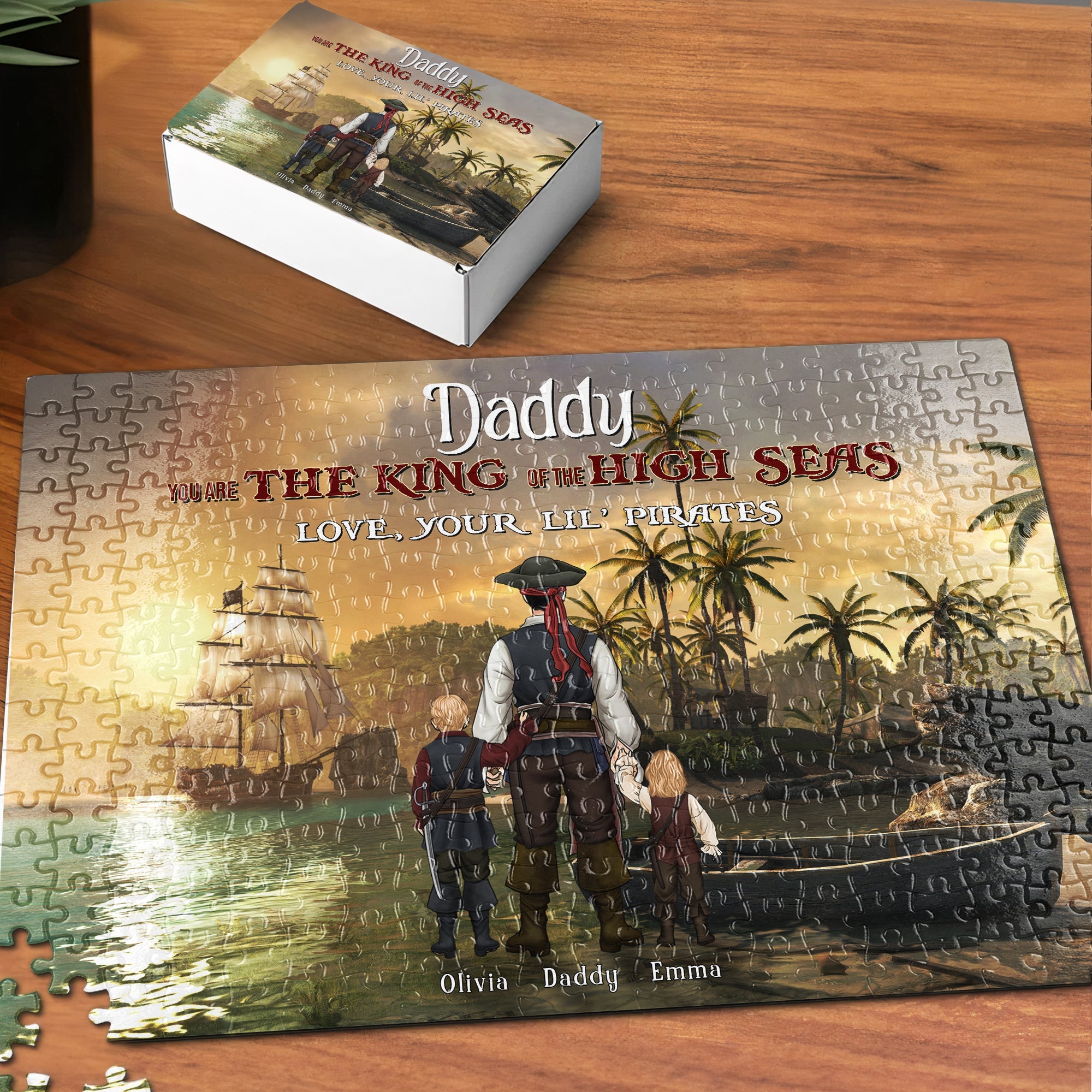 Personalized Pirate Adventure Jigsaw Puzzle for Dad - Father's Day Gift Jigsaw Puzzles PopCulturePrints