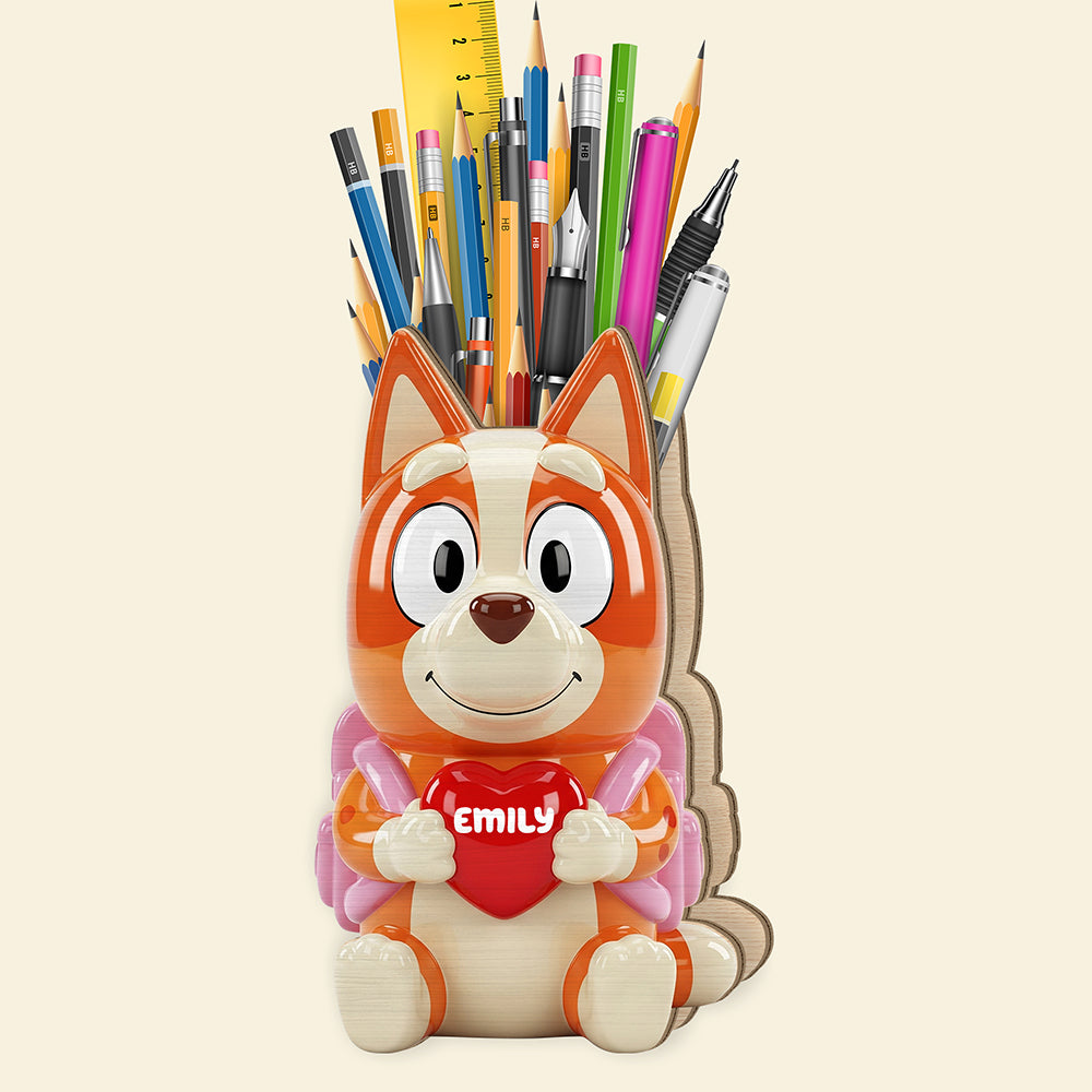 "Start School with a Smile!" - Back To School Wooden Pen Holder - Personalized Gift for Kids Pen Holder PopCulturePrints