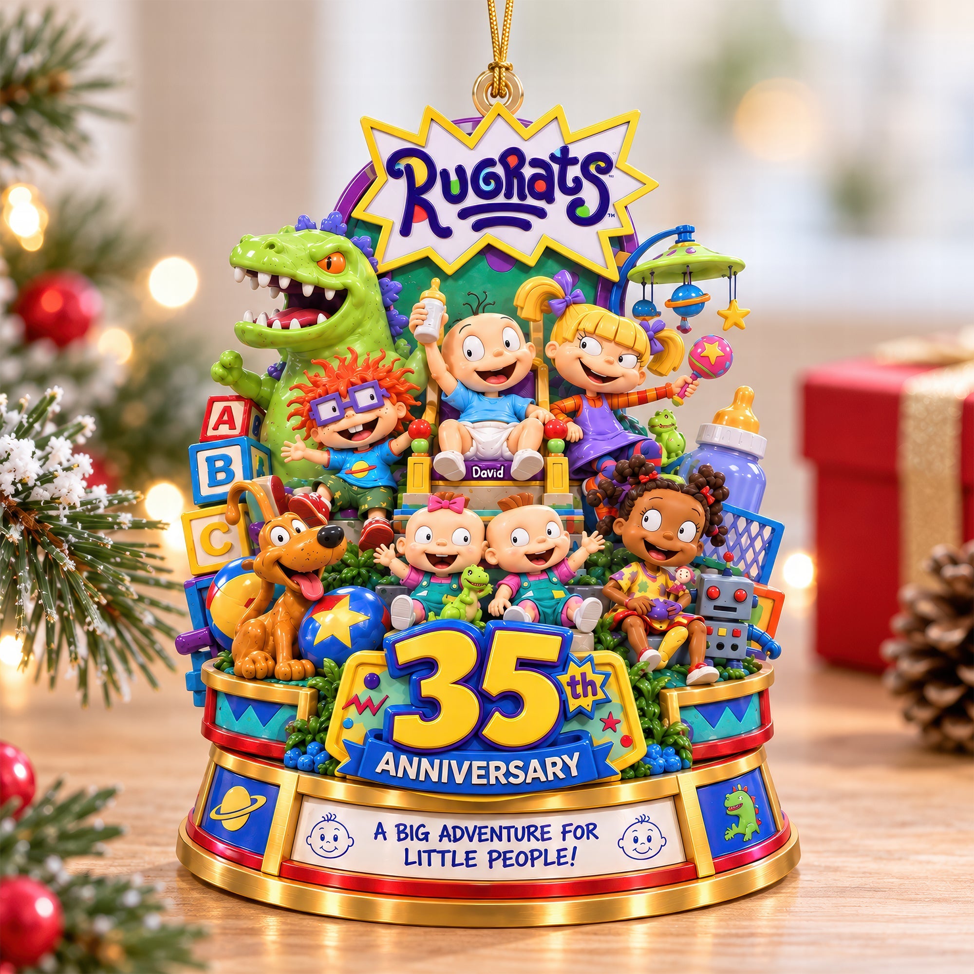 "Celebrating Milestones: A Big Adventure for Little People" - Personalized Acrylic Ornament for the 35th Anniversary