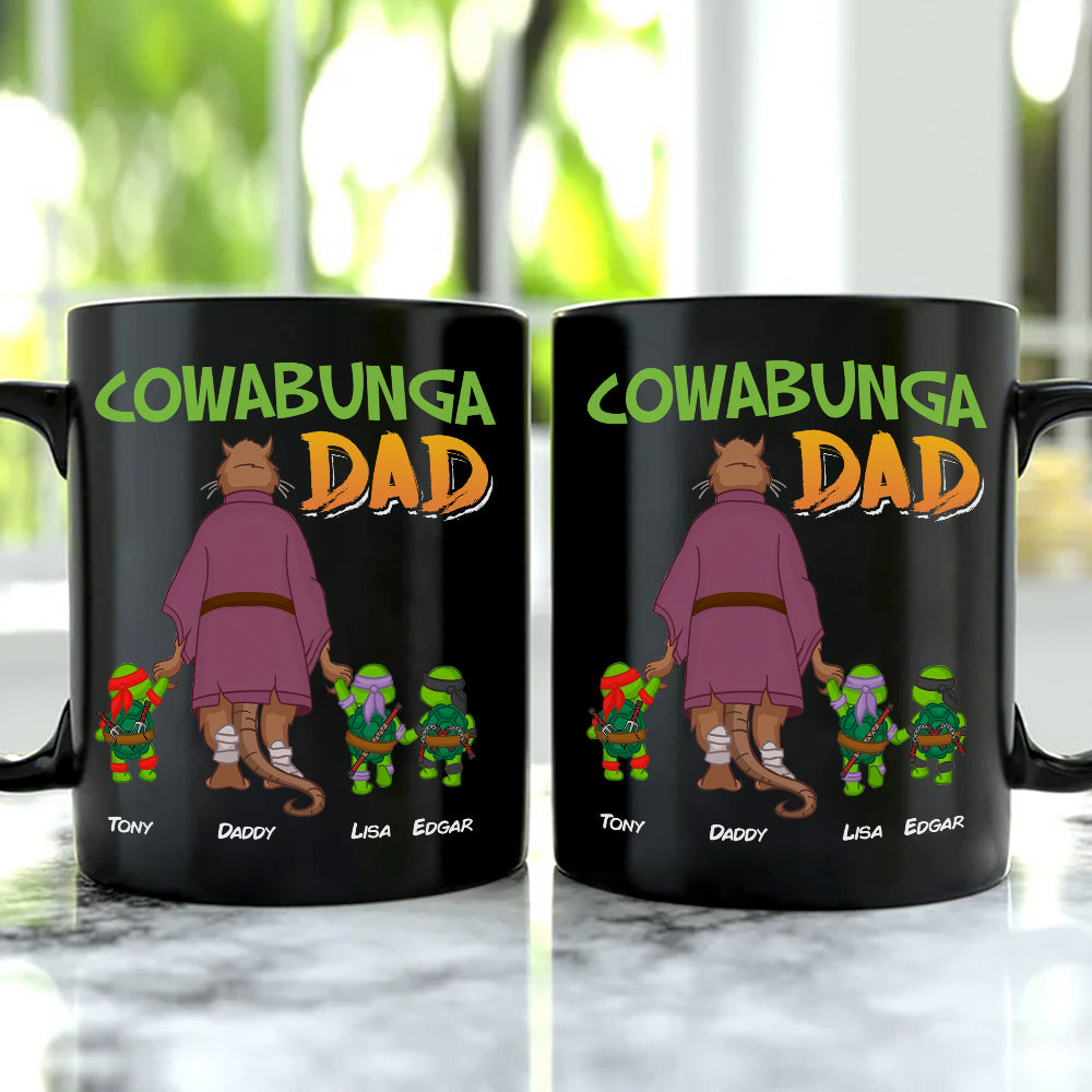 Cowabunga Dad Personalized Coffee Mug Coffee Mug PopCulturePrints