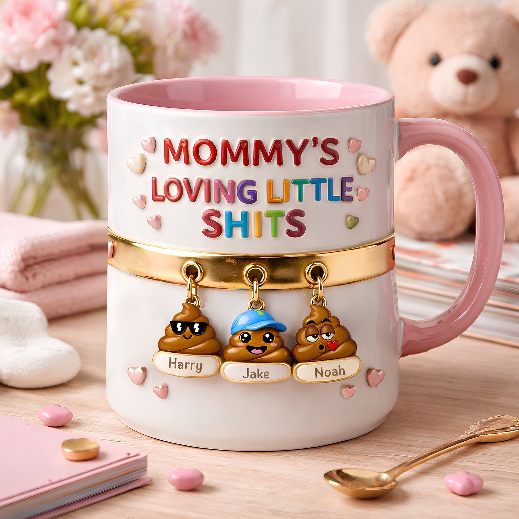 “Mommy’s Loving Little Shits” – Personalized Mug for Mom or Grandma – Funny Mother’s Day Gift Coffee Mug PopCulturePrints