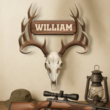Load image into Gallery viewer, Personalized Deer Head Sculpture - Unique Wood Sign for Hunting Enthusiasts Wood Sign PopCulturePrints
