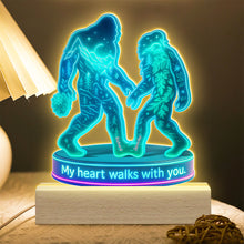 Load image into Gallery viewer, My Heart Walks with You - Bigfoot Couple LED Light - Personalized Gift for Couples Led Night Light PopCulturePrints
