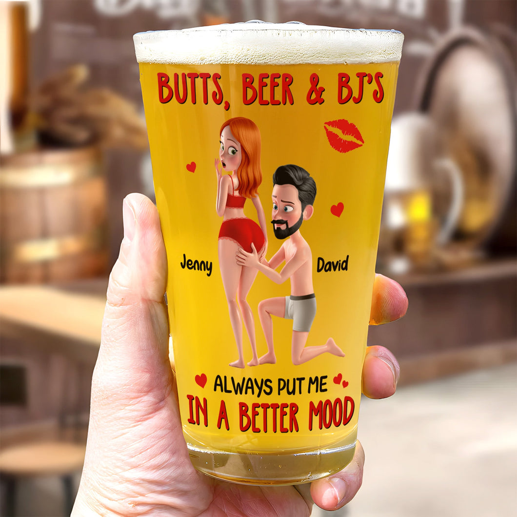 Always Put Me In A Better Mood - Personalized Funny Beer Glass for Couples Beer Glasses PopCulturePrints