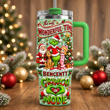 Load image into Gallery viewer, The Most Wonderful Time: Personalized Grinch Holiday Spirit Tumbler - Perfect Christmas Gift for Friends and Family Tumbler Cup PopCulturePrints
