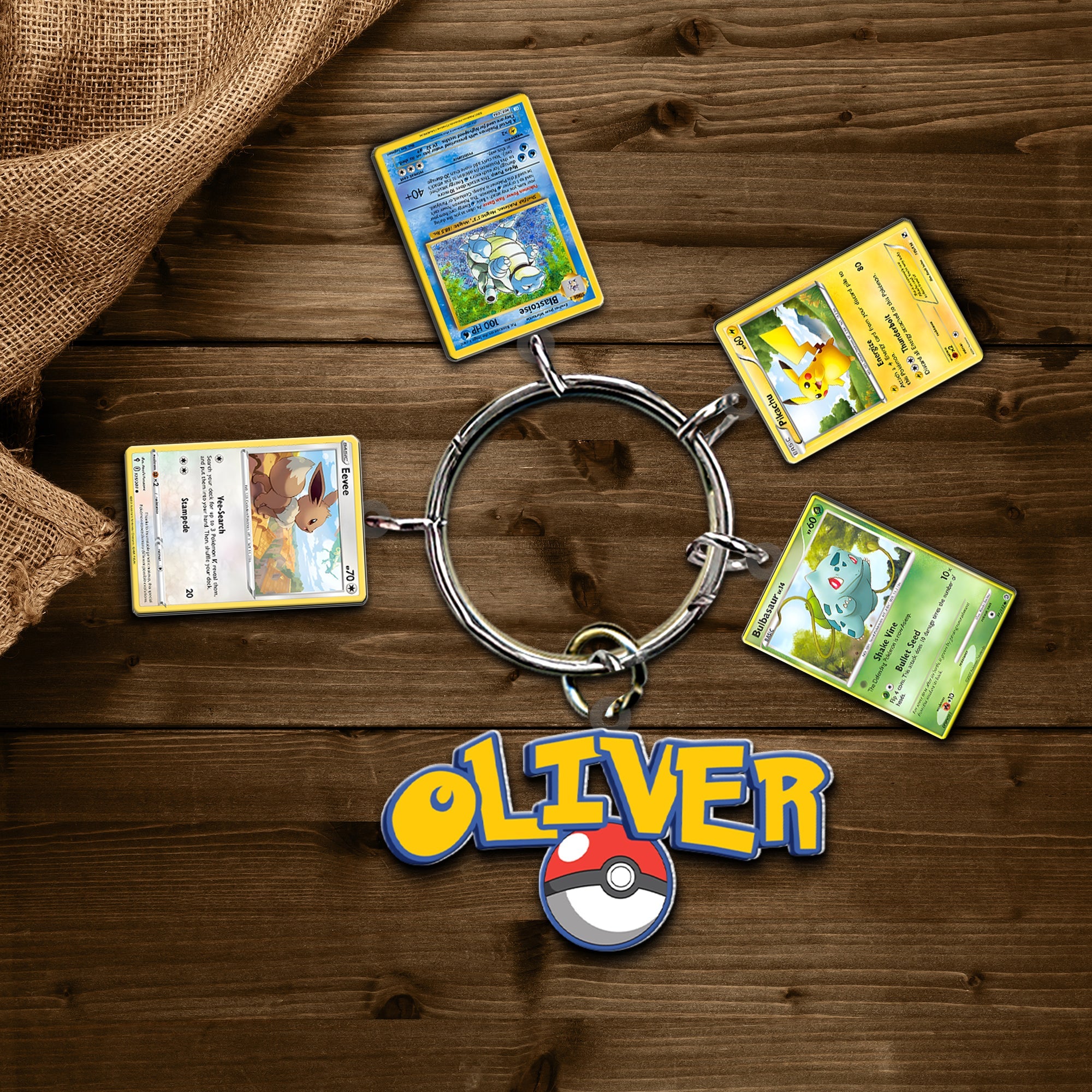 Personalized Poke-Themed Keychain for Anime Fans Keychains PopCulturePrints