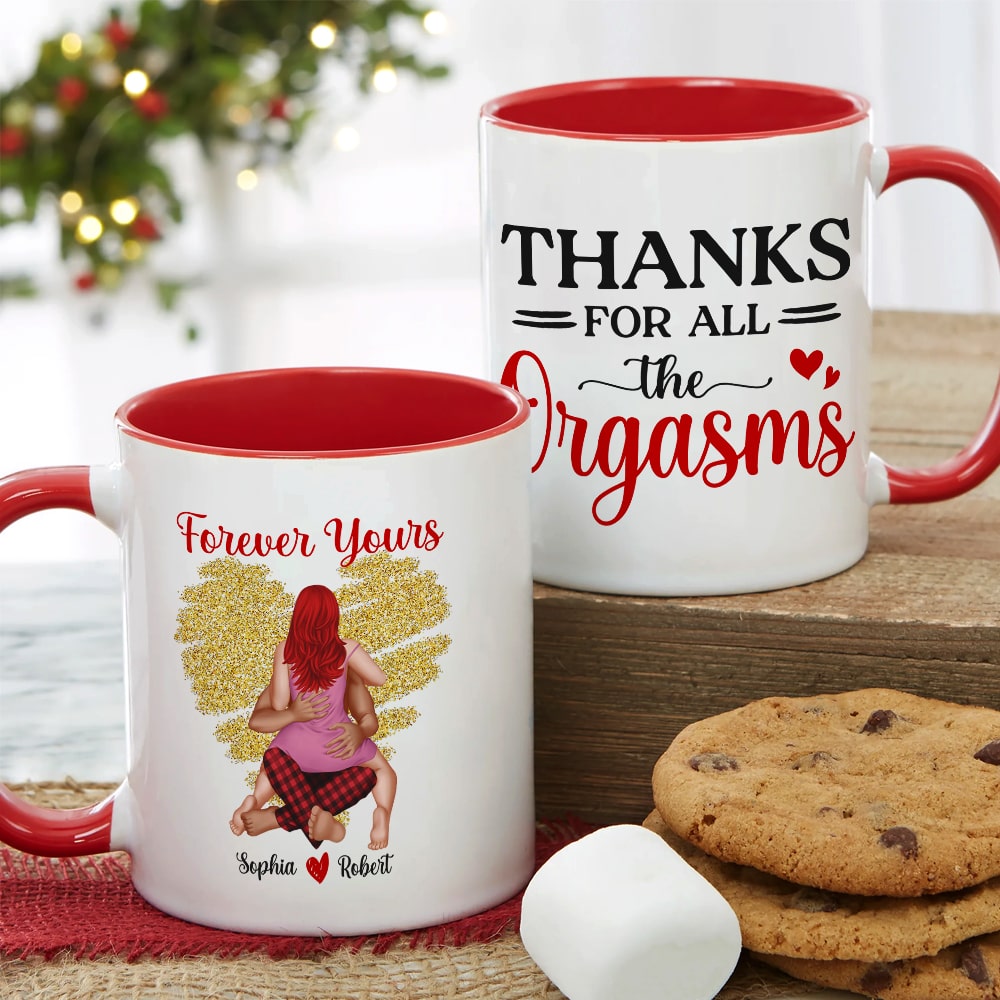 Personalized Romantic Accent Mug Set for Couples - Christmas Gift