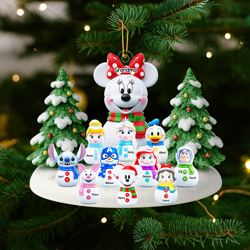 Celebrate Christmas with Grandma - Personalized Cartoon Characters Ornament Ornament PopCulturePrints