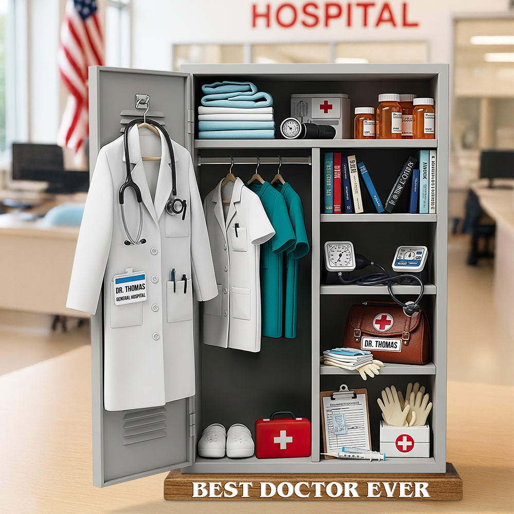 Personalized Doctor's Locker Acrylic Plaque - A Meaningful Gift for Medical Professionals Shaped Plaques PopCulturePrints