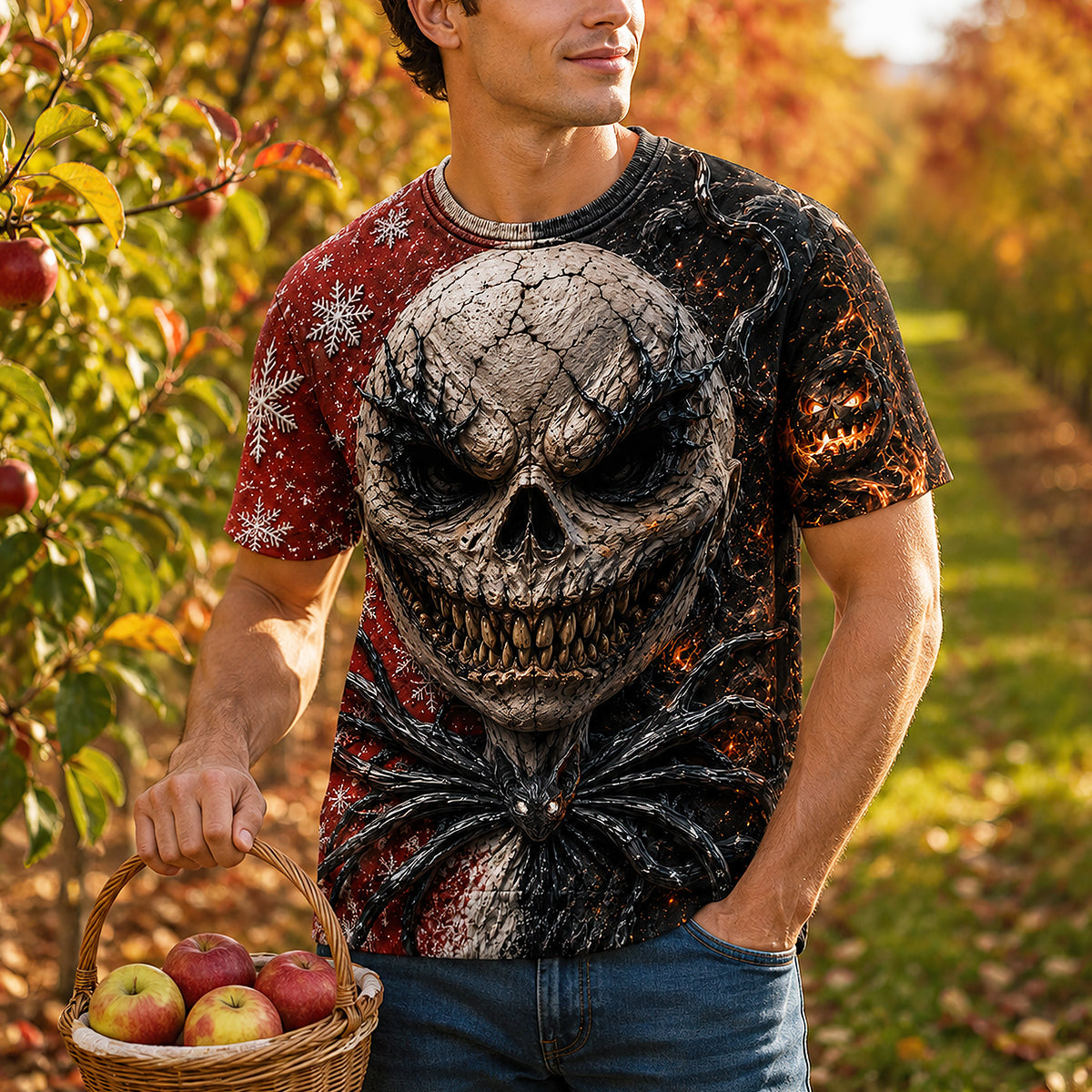 Embrace the Spooky Spirit - Custom Spooky Skull Holiday Shirt for Halloween Lovers