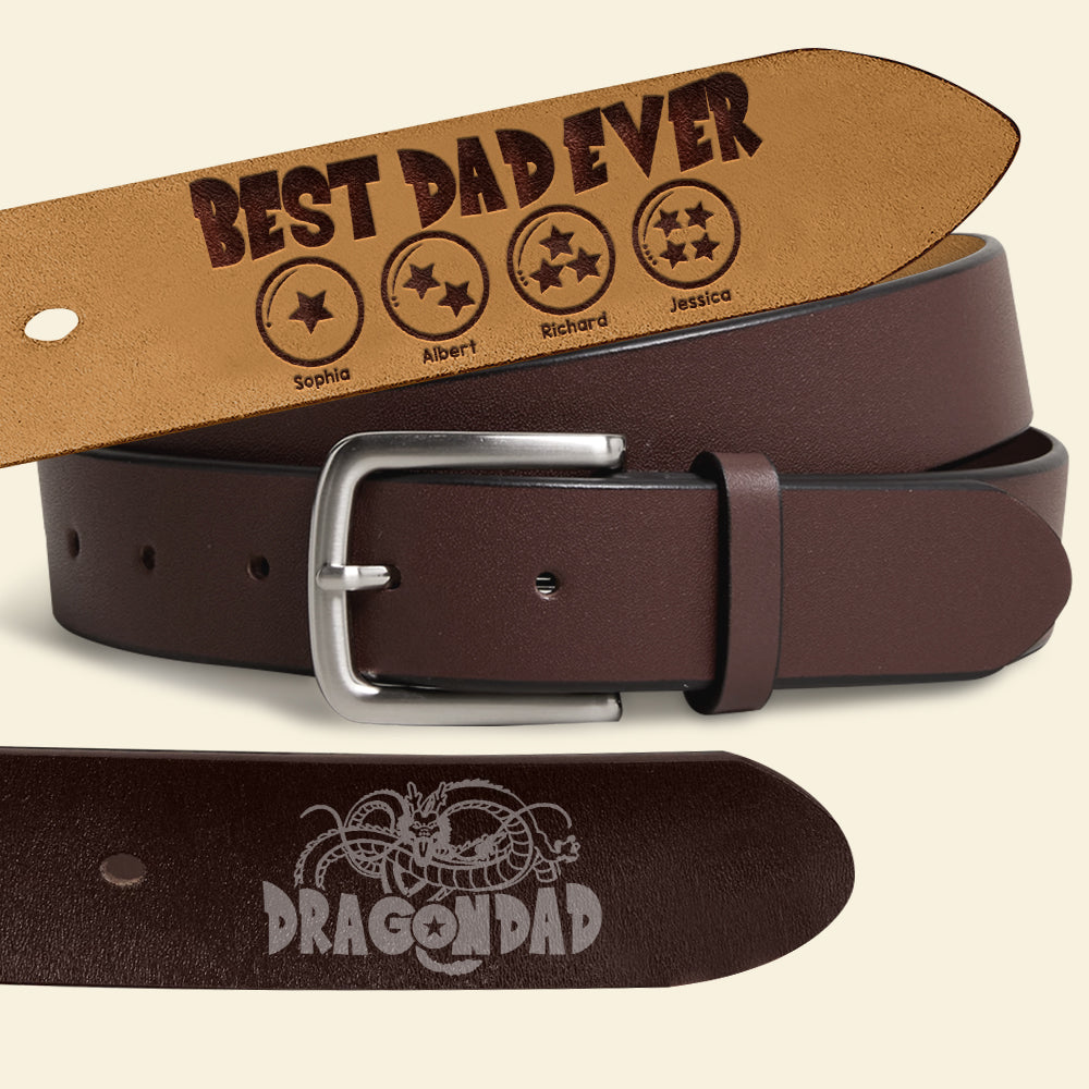 Customizable 'Best Dad Ever' Secret Message Men's Belt Belts PopCulturePrints