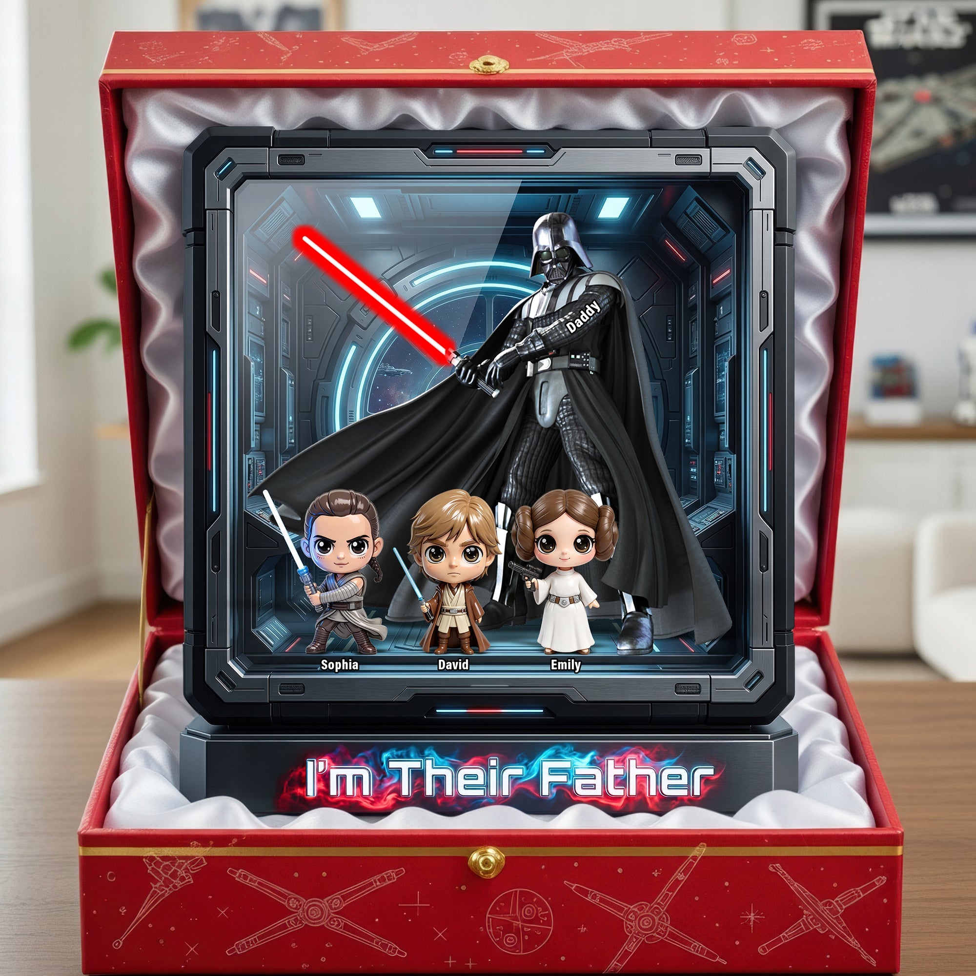I'm Their Father - Cosmic Dad And Kids Acrylic Plaque | Personalized Gift for Dad, Grandpa & Father Figures Shaped Plaques PopCulturePrints