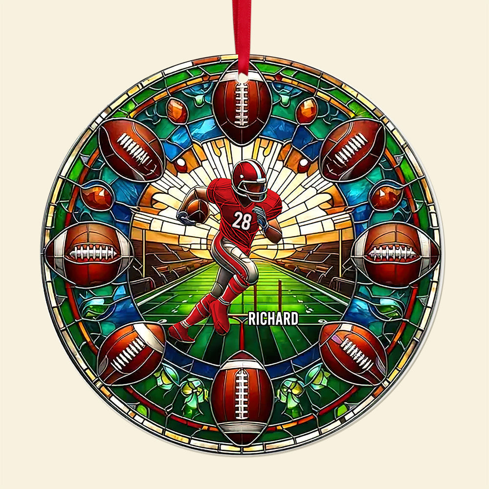 Custom Football Fan Acrylic Ornament - Personalized Gift Ornament PopCulturePrints