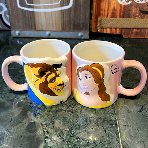 Enchanted Mug Set for Couples - Beauty & Beast Design Valentine's Day Gifts Coffee Mug PopCulturePrints