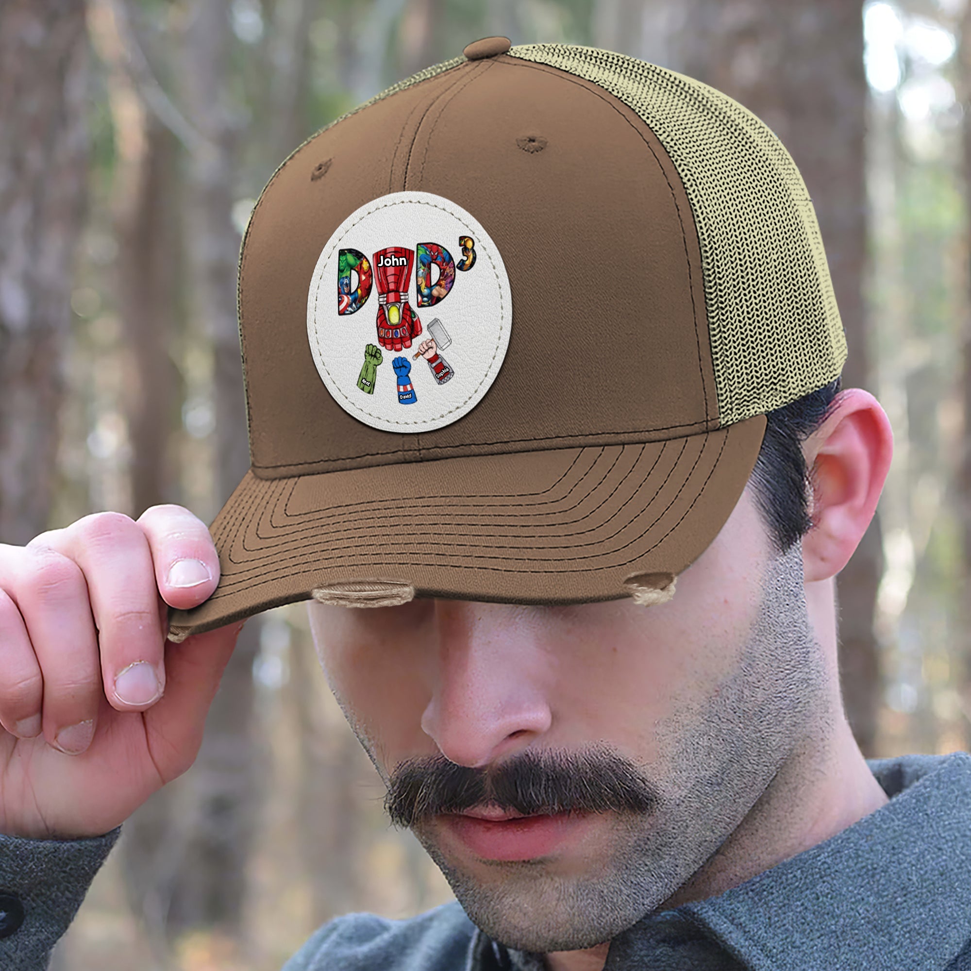 Custom 'Super Dad' Distressed Cap - Father's Day Gift Caps PopCulturePrints